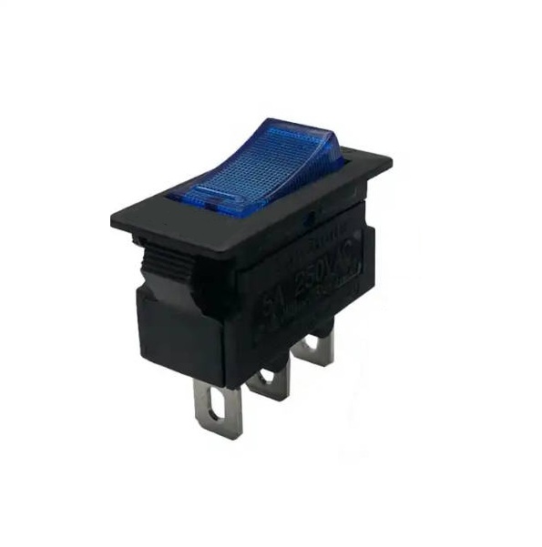 Blue Light Black Housing Rocker Switch Circuit Breaker