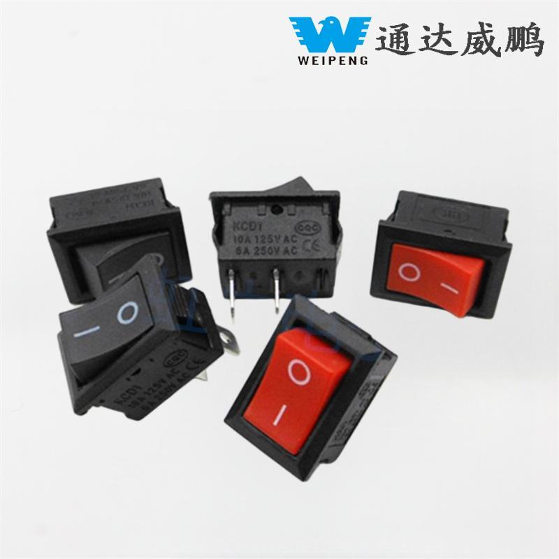 2-Pin Red/Black Rocker Switch na Hugis Bangka