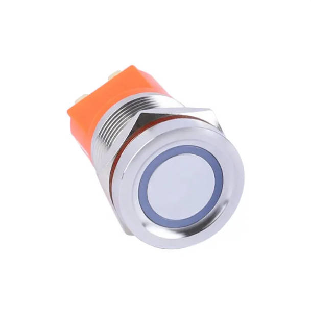 Flat Round Head Stainless Steel Latching Piezo Switch