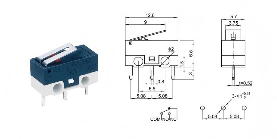 Mataas na kasalukuyang buhay na miniature micro switch