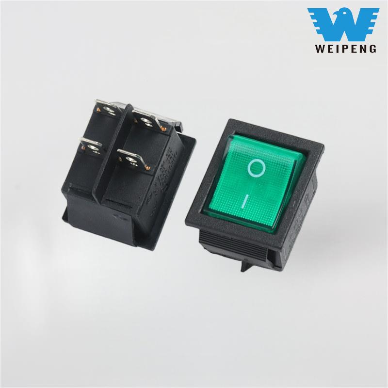 Kcd4 Rocker Switch 2-Position Four-Pin na may Light
