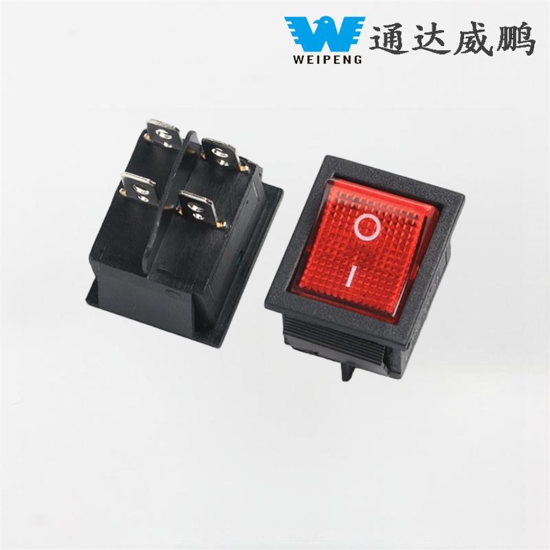 Kcd4 Rocker Switch 30A Four-Terminal na may Banayad