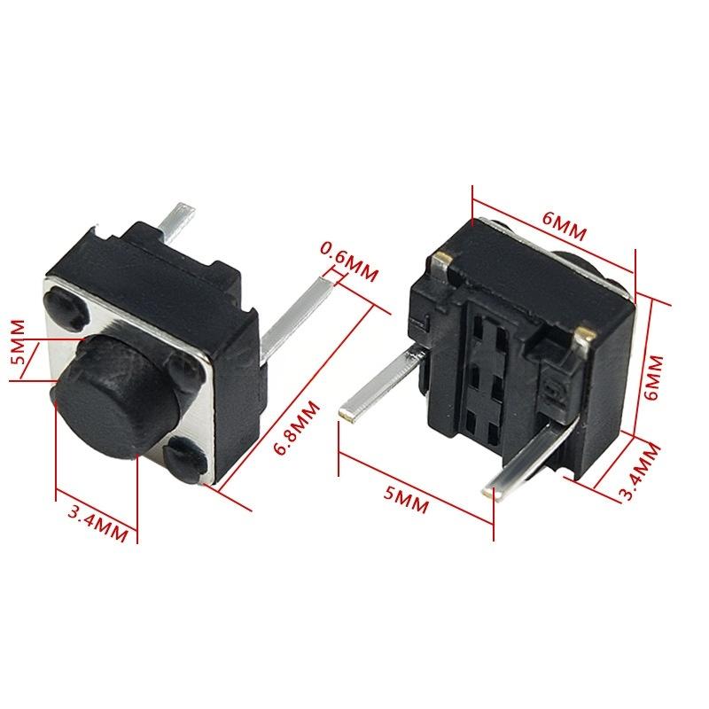 Two-Pin 6*6*5 Micro-Motion Vertical Tactile Push Button Switch