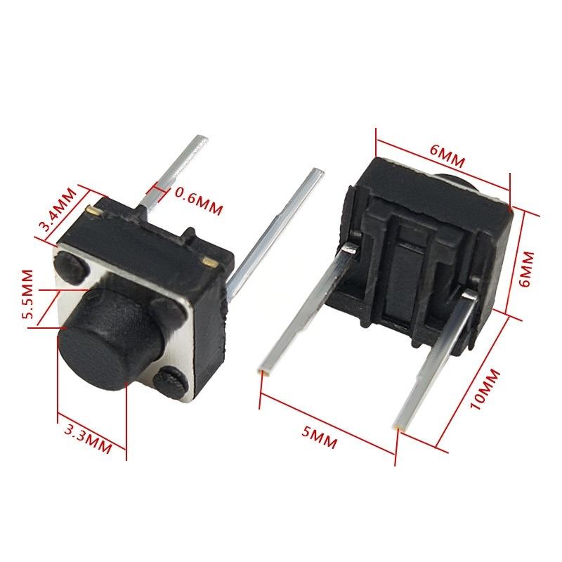 Dalawang-Terminal 6*6*5.5 Micro-Motion Vertical Tactile Push Button Switch