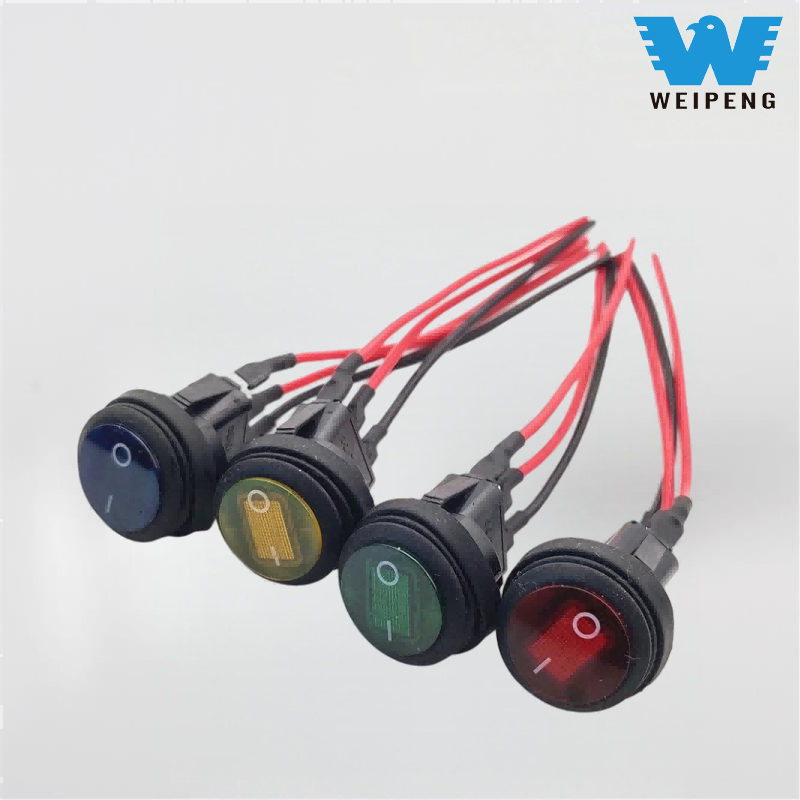 Weipeng round waterproof boat switch na may kawad